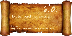 Hollerbach Orsolya névjegykártya